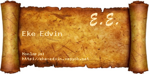Eke Edvin névjegykártya